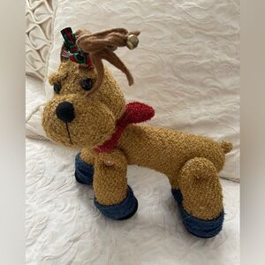 Festive Reindeer Plush with Red Scarf
